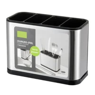 Portable Kitchen Stainless Cutlery Bucket Holder - View 4