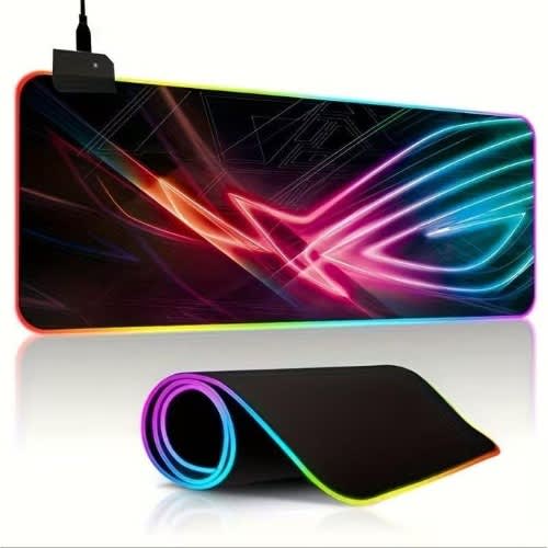 Neon Rgb Gaming Mouse Pad – Extended Led Desk Mat With Anti-slip Base