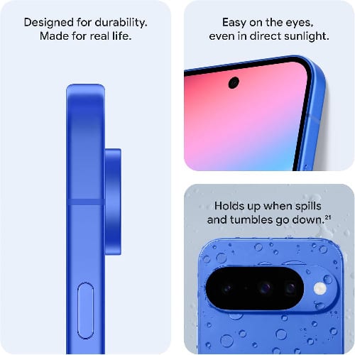 Pixel 10 5G - 6.3" - 128GB ROM - 12GB RAM - Single Nano Sim + eSIM - 4970mAh - Indigo - View 2