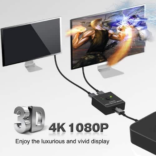 Hdtv/hdmi Bi-directional Switch 2x1 / 1x2 Splitter Switch – 4k Ultra Hd, 3d, Plug & Play - View 4