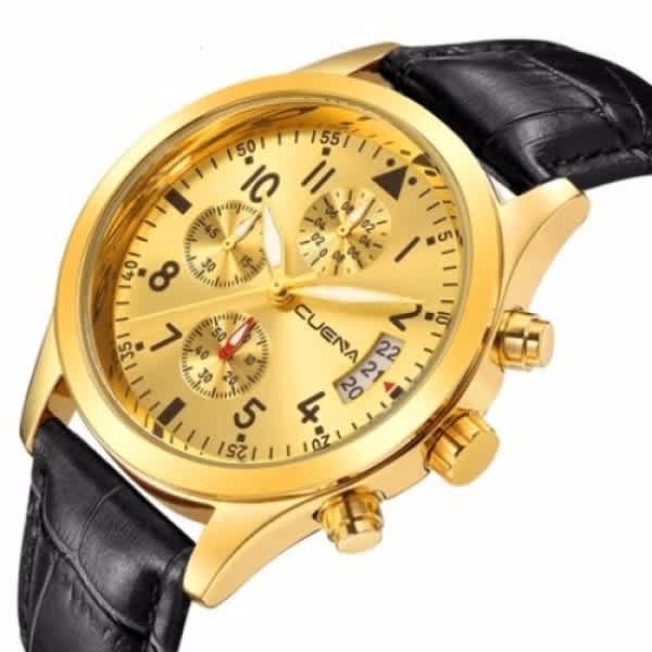 Chronograph Leather Wristwatch - View 2