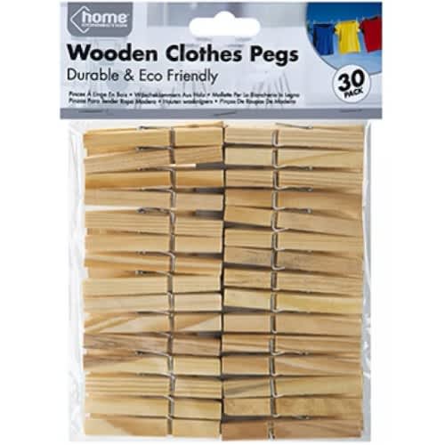 Wooden Clothes Pegs - Durable And Eco Friendly - 30pcs