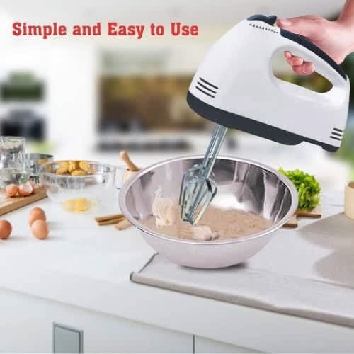 Scarlett Electric Hand Mixer 7-speed With 4 Stainless Steel Blades - 260W - White - View 3