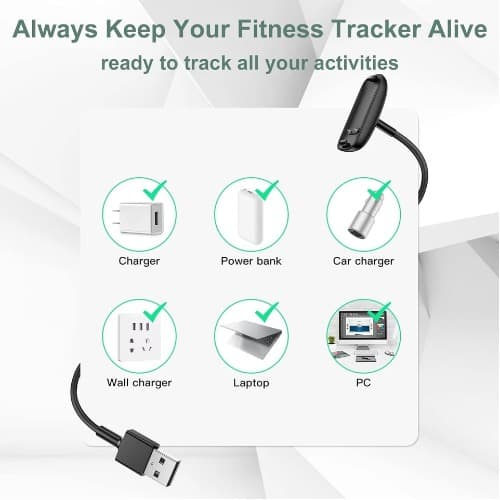 Replacement USB Charging Cable For Fitbit Inspire 3 Smartwatch - Black - View 10