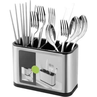 Portable Kitchen Stainless Cutlery Bucket Holder - View 1
