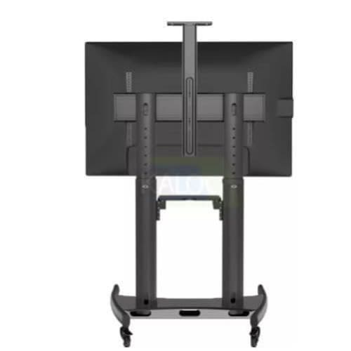 Heavy-duty Mobile Tv Trolley Stand With Adjustable Mount And Media Shelf - View 2