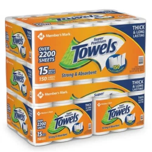 Super Premium Paper Towels 15 Rolls – 2 Big Pack Value Bundle - View 2
