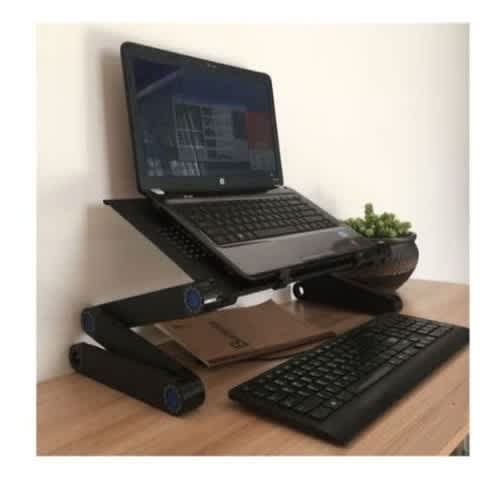 Foldable Adjustable Laptop Table Stand With Mouse Board And Cooling Fan - View 2