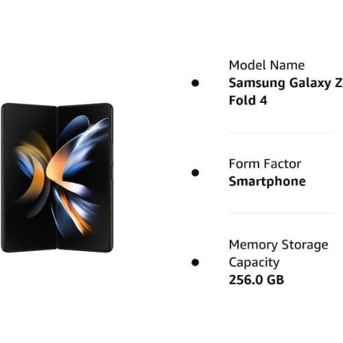 Galaxy Z Fold 4 - 7.6" -  Single Sim - 256GB ROM- 12GB RAM- 5G  - 4450mAh - Phantom Black - View 6