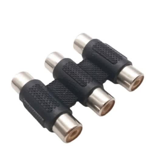 Female To Female Av 3 Rca Audio & Video Coupler Adapter
