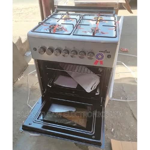 60x60cm 4 Gas Burner Cooker With Bottom Oven & Gril - Silver - View 3