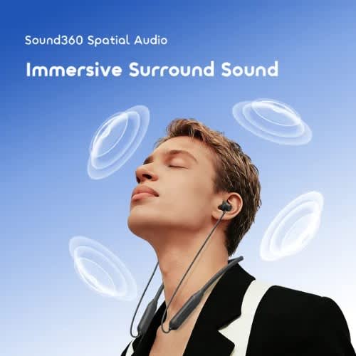 Necklace Neo Dual-device Connectivity Enc Spatial Audio Wireless Havy Bass Neckband - Black - View 2