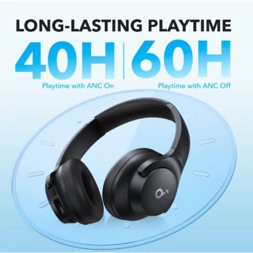 Soundcore Q20i Hybrid Active Noise Cancelling Headphones - Black - View 3