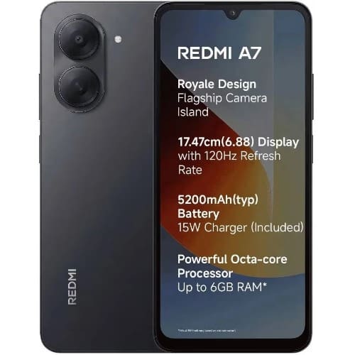 Redmi A7 - 6.88" - 64gb Rom - 3gb+3gb Ram - 4g Dual Sim - Fingerprint - 5200mah - Black