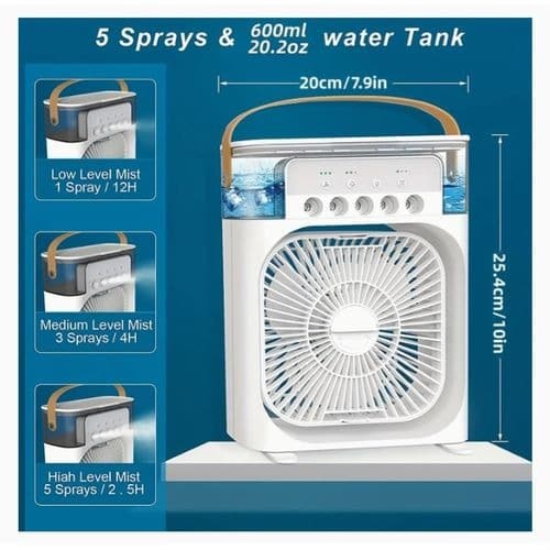 Speed Portable Rechargeable Air Cooler Fan - View 2