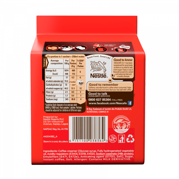Nescafe Original 3in1 Coffee-250g X 10 Sachets - View 3