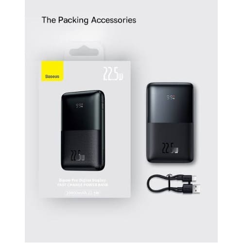 Baseus Bipow Pro Digital Display Fast Charge Power Bank 10000mah 20w - Black - View 2