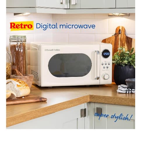 Retro Digital Microwave - Cream - 800W - 20L - View 6