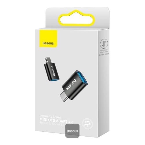 Baseus Ingenuity Series Mini Otg Adaptor Type-c To Usb-a 3.1 - Black - View 2