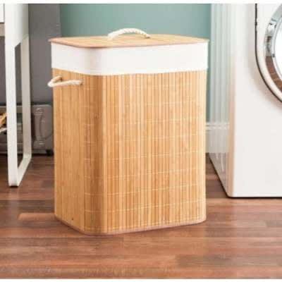 Bamboo Laundry Hamper With Lid - View 2