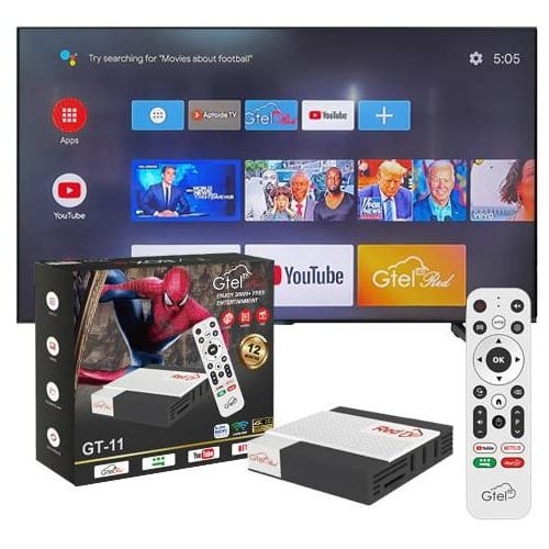 Gtel Red Gt11 Android Tv Box With 20000+ Free Tv Channels (2026) - 8k Ultra Hd Streaming, - View 3