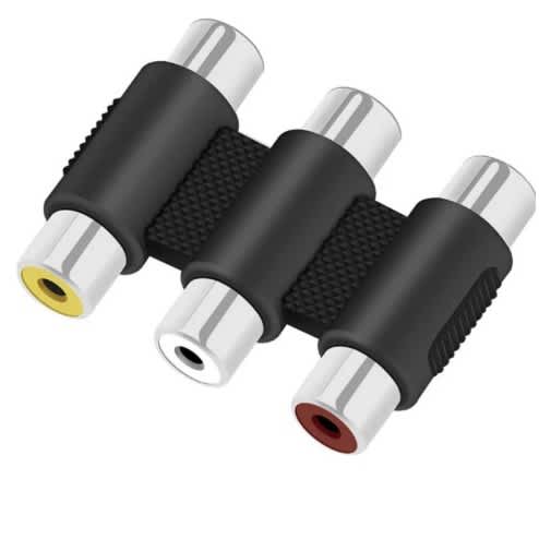 Female To Female Av 3 Rca Audio & Video Coupler Adapter - View 3