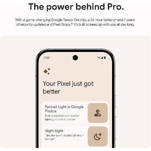 Pixel 9 Pro XL 5G - 6.8" - 256GB ROM - 16GB RAM - Nano Sim - Android 14 - 5060mAh - Hazel - View 2
