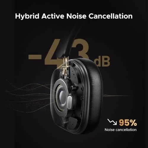 Hitune Max5c Wireless Headphones Hybrid Active Noise Cancelling - Black - View 4