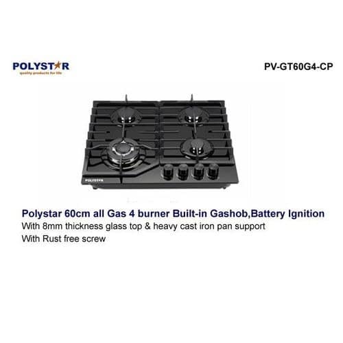 4burner Autoignition Inbuilt Cabinet Gashob Cooker-top - 60cm x 50cm