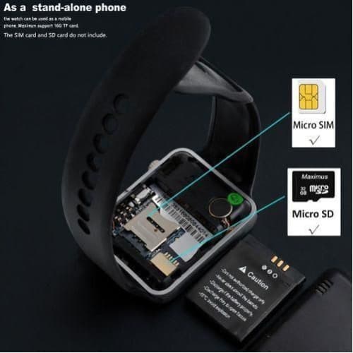 A1 Phone Smart Watch With Sim And Memory Card Slots – Black - View 4