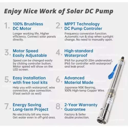1.5hp Ac/dc Solar Powered Submersible Hybrid Water Pump For Borehole / Well - View 3