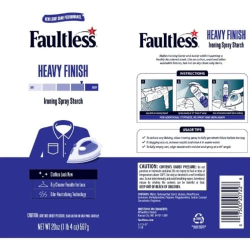 Faultless Niagara Heavy Finish Ironing Spray Starch - 585ml X 3 Pack - View 3