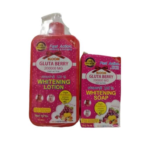 Gluta Berry 200000mg Fast Action Whitening Lotion 500ml And  Soap 200g - View 3