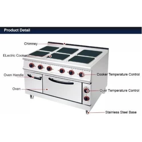 Electric Cooker With Oven - 6 Plates - 380v - View 3