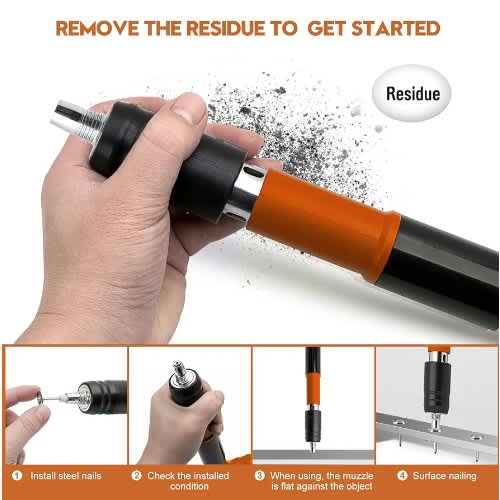 Double Muffler Powder-actuated Nail Gun – Heavy-duty Concrete & Steel Fastening Tool - View 3