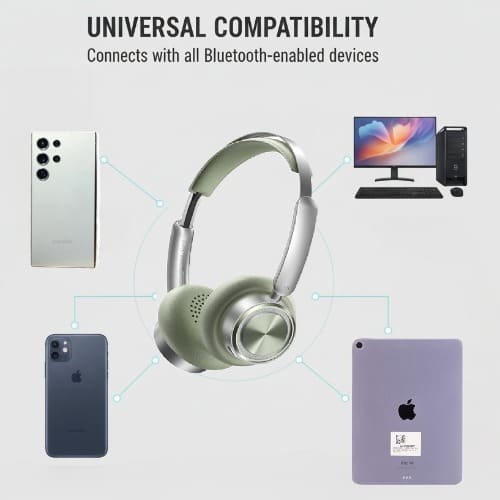 Retro Design Noise-cancelling Wireless Bluetooth 5.4 Headphone - Model Rb830hb Green - View 7