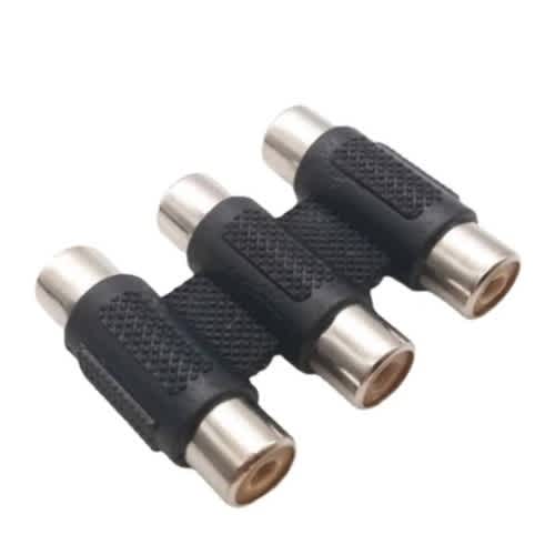 Female To Female Av 3 Rca Audio & Video Coupler Adapter