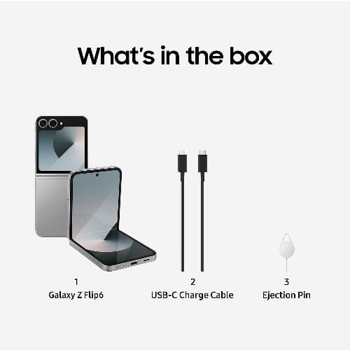 Galaxy Z Flip 6 - 6.7" - 5G - 256gb Rom - 12gb Ram - Single Sim - 4000mah - Silver Shadow - View 2