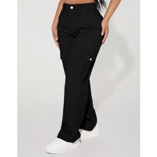 Women 's Black Cargo Pant - View 2