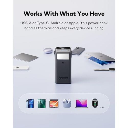 Powerturbo 60 Power Bank With Lamp - A1990 - 60,000mah - 65w - 6 Output - View 2