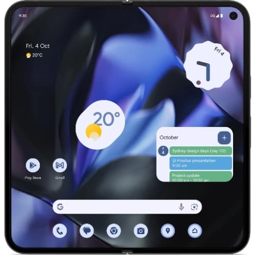 Pixel 9 Pro Fold 5G - 6.3" - 256GB ROM - 16GB RAM - Nano SIM - 4650mAh - Obsidian - View 3