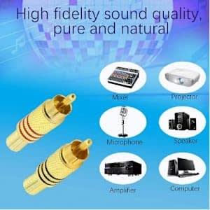 Pack Of Rca Audio Plug, Av Stereo Coaxial Audio - Screwless 10pcs - View 2