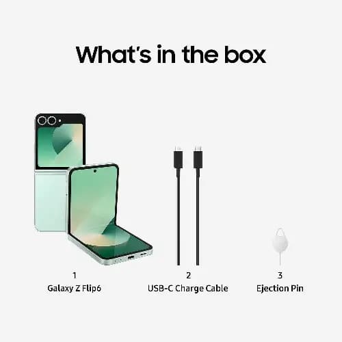 Galaxy Z Flip 6 - 6.7" - 512GB ROM - 12GB RAM - 5G - Single Nano Sim + eSim - 4000mAh - Mint - View 2