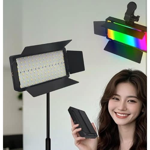 Pro Led 300 Rgb Video Light Kit – Adjustable Brightness Rechargeable Camera Phone Light - View 6