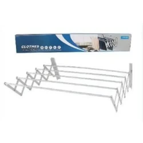 Retractable Wall-mounted Clothes Drying Rack – Stainless Steel- 100cm/39.4" Foldable - View 3