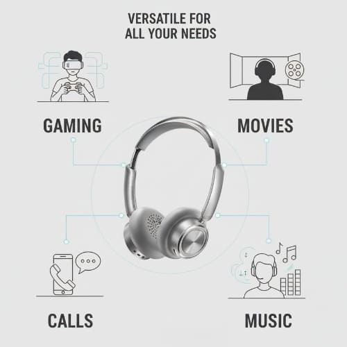 Bluetooth 5.4 Retro Headphone With 65hrs Battery & Noise Cancellation -rb-830bh- Silver - View 9