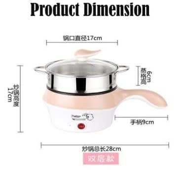 Multifunctional Non-stick Electric Pot With 20cm Steamer - 1800w - View 3