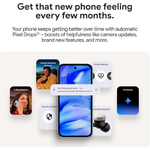 Pixel 9a 5g - 8GB RAM + 256GB ROM - Google Tensor G4 - 5200mAh - Obsidian - View 3