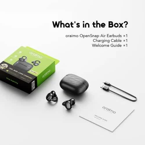Opensnap Air Open-ear True Wireless Earbuds - Black - View 8