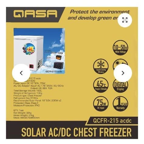 Qasa Solar Ac/dc Chest Freezer With Panel And Battery - View 3